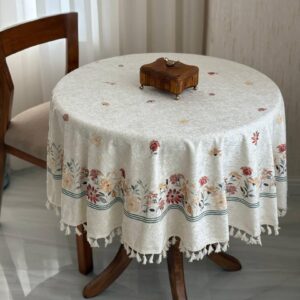 رومیزی گرد مخمل شانل ضد لک طرح پاییزه کد 603 فروشگاه اینترنتی ایل آنا