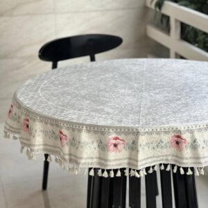 رومیزی گرد مخمل شانل ضد لک کد 583 فروشگاه اینترنتی ایل آنا