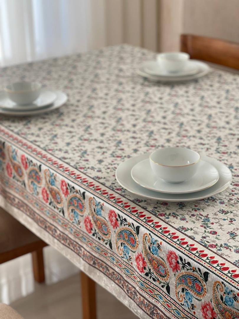 رومیزی مخمل شانل ضد لک طرح ترمه کد 505 5 رومیزی مخمل شانل ضد لک طرح ترمه کد 505 - Image 5