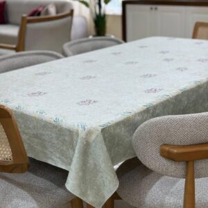 رومیزی مخمل شانل ضد لک طرح گل ریز ملایم کد 518 فروشگاه اینترنتی ایل آنا