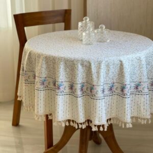 رومیزی گرد مخمل شانل ضد لک طرح عروس کد 550 فروشگاه اینترنتی ایل آنا
