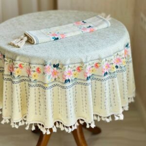 رومیزی گرد مخمل شانل ضد لک کد 561 فروشگاه اینترنتی ایل آنا