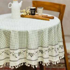 رومیزی گرد مخمل شانل ضد لک طرح زیتون کد 567 فروشگاه اینترنتی ایل آنا