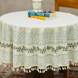 رومیزی گرد مخمل شانل ضد لک طرح بلوبری کد 584 فروشگاه اینترنتی ایل آنا