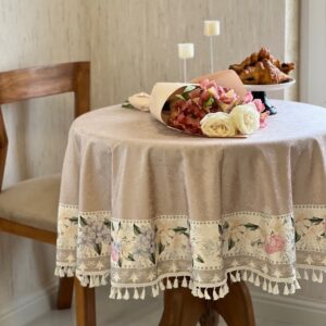 رومیزی گرد مخمل شانل ضد لک کد 591 فروشگاه اینترنتی ایل آنا