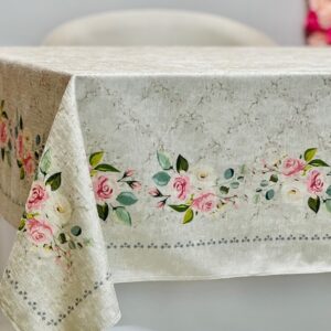 رومیزی مخمل شانل ضد لک طرح شکوفه کد 611 فروشگاه اینترنتی ایل آنا