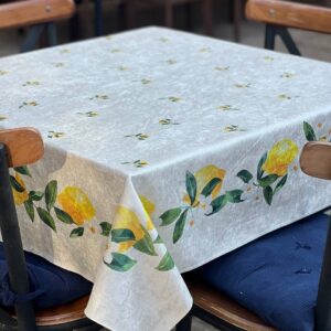 رومیزی و سفره پارچه ای مربع مخمل شانل ضد لک طرح لیموناد کد 612 فروشگاه اینترنتی ایل آنا