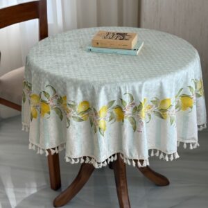 رومیزی گرد مخمل شانل ضد لک طرح لیمو کد 619 فروشگاه اینترنتی ایل آنا